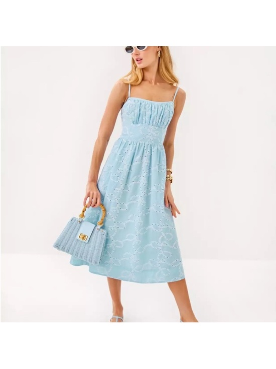 Lilly Pulitzer Dresses & Skirts - Lilly Pulitzer Pale Blue Eyelet Midi Dress